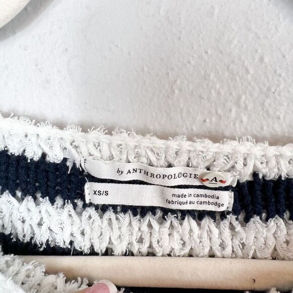 ANTHROPOLOGIE BY ANTHROPOLOGIE Blue & White Lita Striped Pullover Size XS/S - Picture 9 of 10